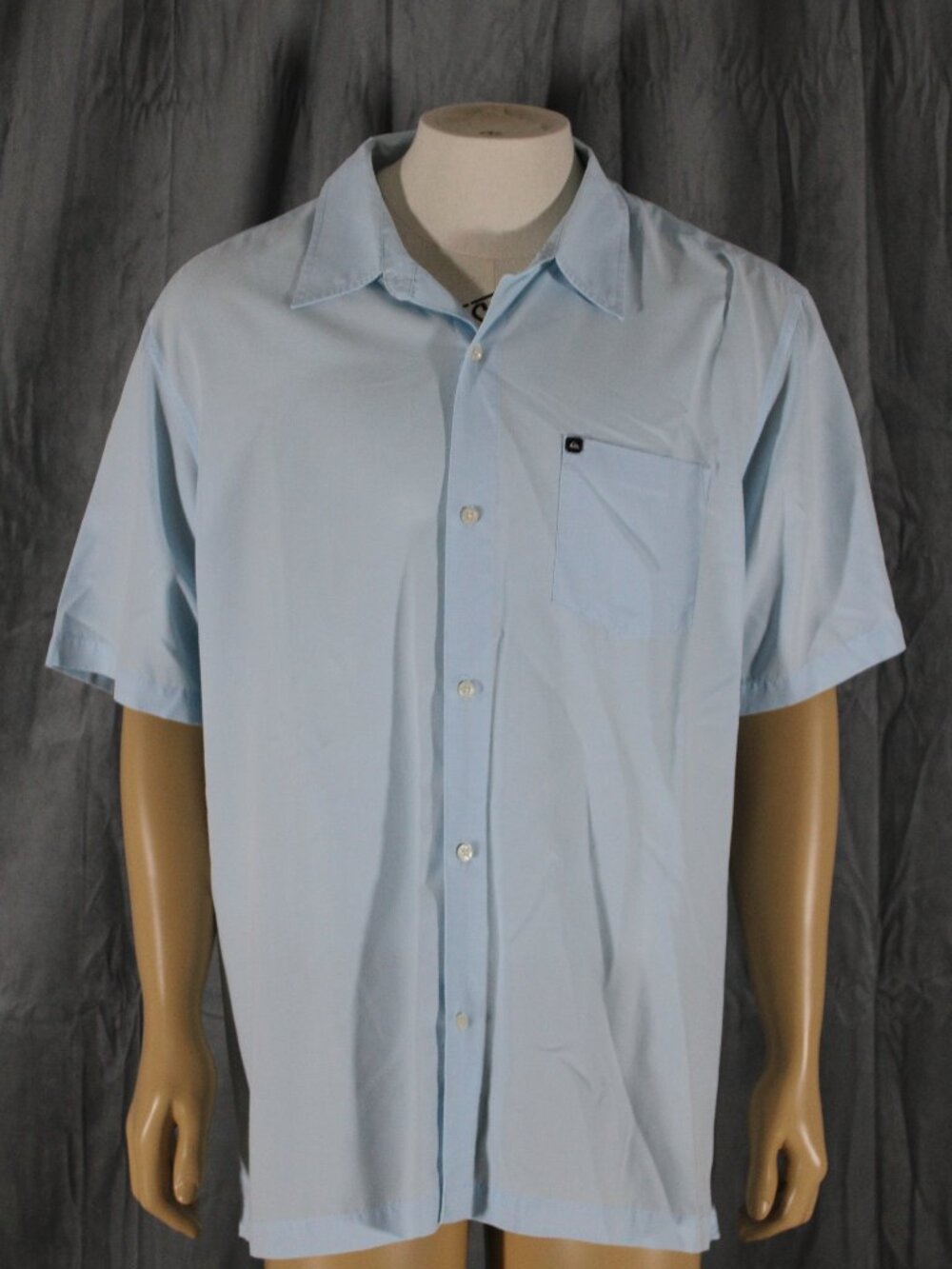 Quicksilver Shirt - Men's Blue Textured Button Down - Men's XL